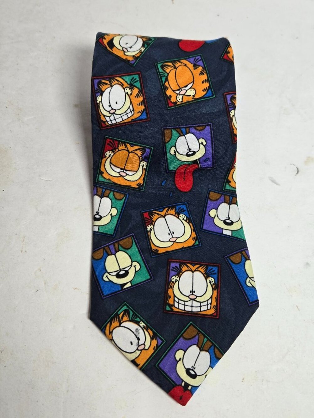 Vintage Garfield Cartoon Silk Mens Tie Balancine Hot Cakes 1978